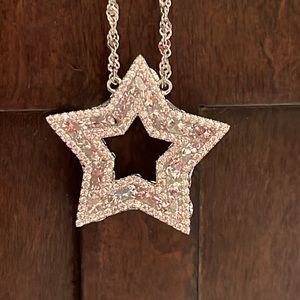 NWT  ⭐️ STAR ⭐️ necklace sterling silver/ cubic zirconia